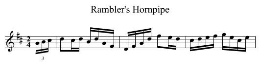 Rambler's Hornpipe - staff notation