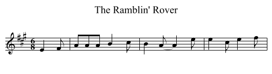 Ramblin' Rover, The  - staff notation