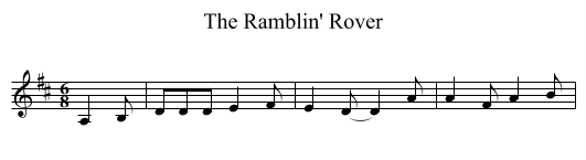 Ramblin' Rover, The  - staff notation