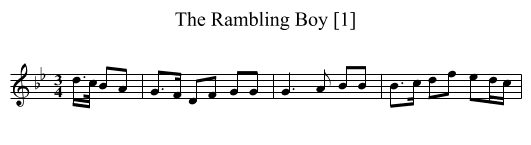 Rambling Boy [1], The - staff notation
