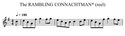 RAMBLING CONNACHTMAN* (reel), The - staff notation