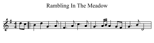 Rambling In The Meadow - staff notation