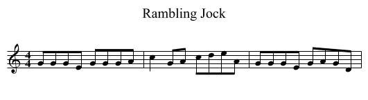Rambling Jock - staff notation