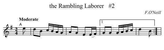 Rambling Laborer   #2, the  - staff notation