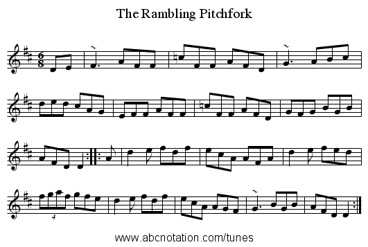 Rambling Pitchfork, The - staff notation