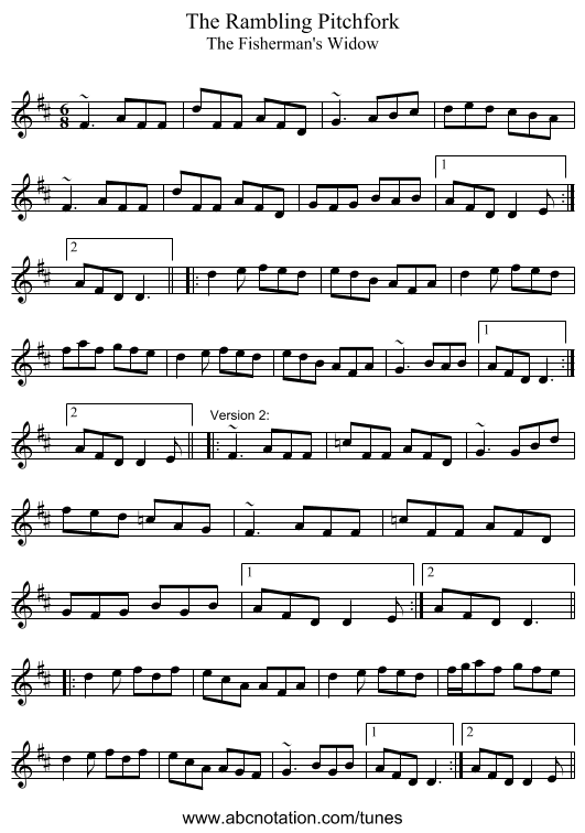 Rambling Pitchfork, The - staff notation