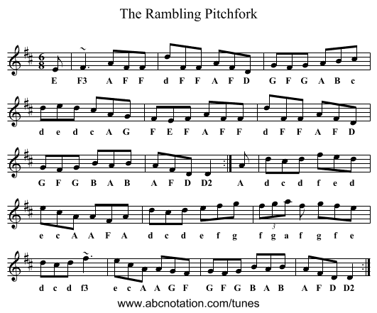 Rambling Pitchfork, The - staff notation