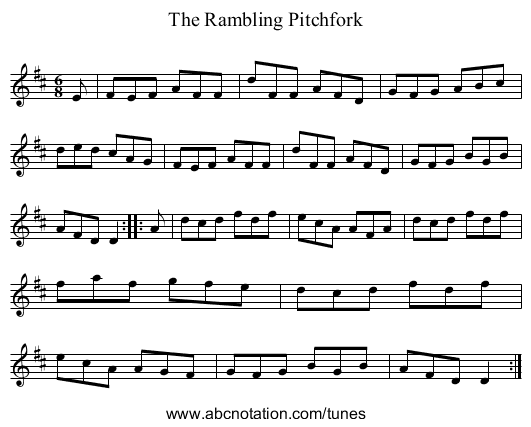 Rambling Pitchfork, The - staff notation