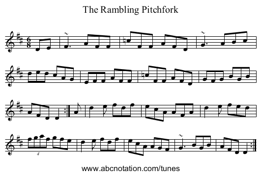 Rambling Pitchfork, The - staff notation