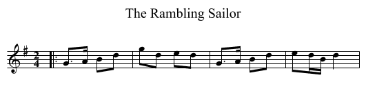 Rambling Sailor, The  - staff notation
