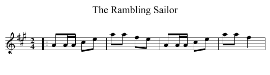 Rambling Sailor, The  - staff notation
