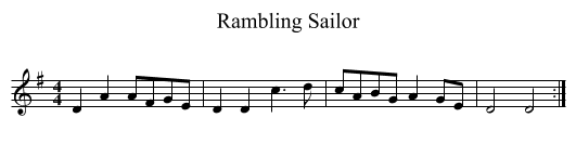 Rambling Sailor - staff notation