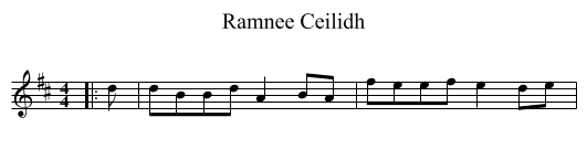Ramnee Ceilidh - staff notation