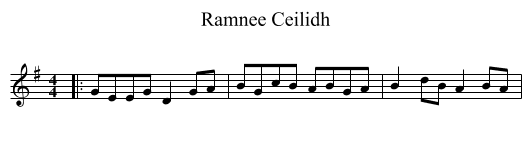 Ramnee Ceilidh - staff notation