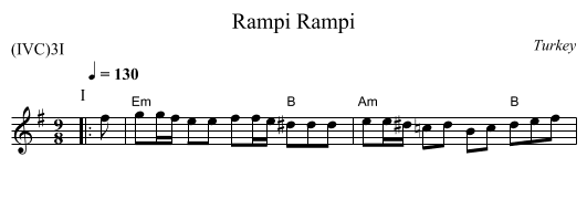 Rampi Rampi - staff notation