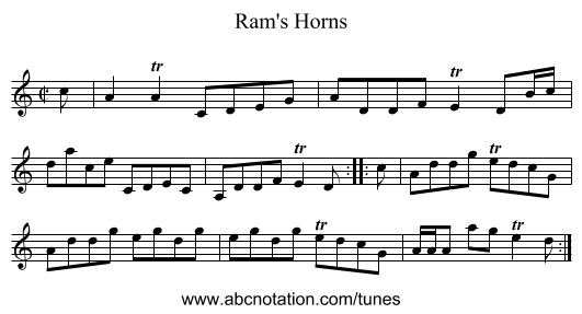 Ram's Horns - staff notation