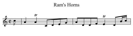 Ram's Horns - staff notation
