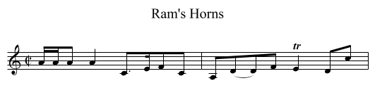 Ram's Horns - staff notation