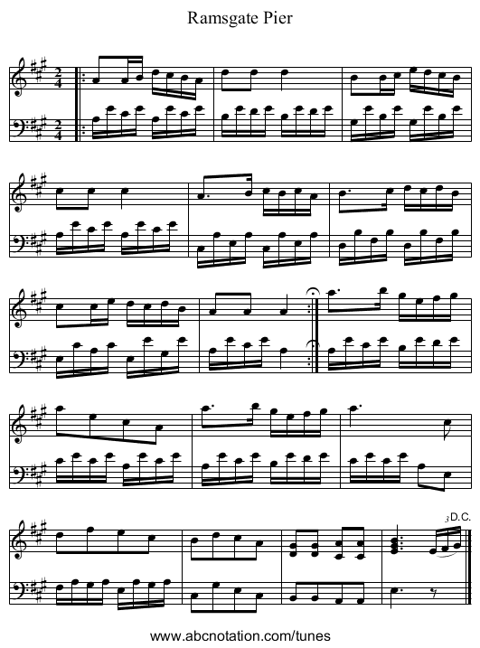 Ramsgate Pier - staff notation