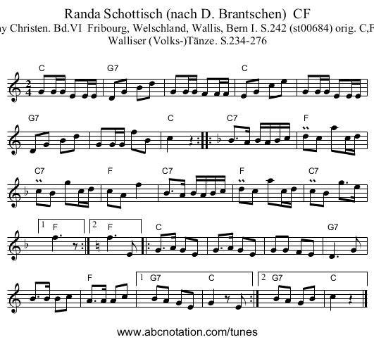 Randa Schottisch (nach D. Brantschen)  CF - staff notation
