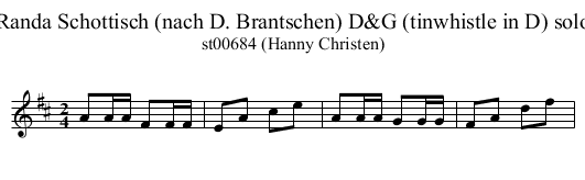 Randa Schottisch (nach D. Brantschen) D&G (tinwhistle in D) solo - staff notation