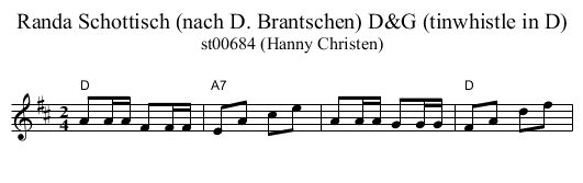 Randa Schottisch (nach D. Brantschen) D&G (tinwhistle in D) - staff notation