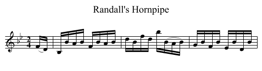 Randall's Hornpipe - staff notation