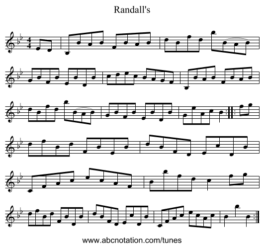 Randall's - staff notation