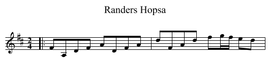 Randers Hopsa - staff notation