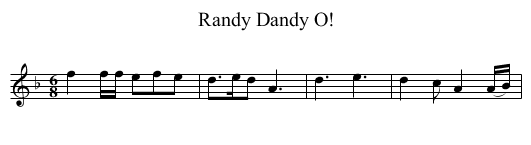 Randy Dandy O! - staff notation