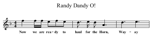 Randy Dandy O! - staff notation
