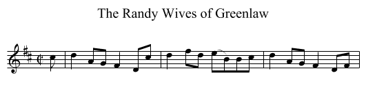 Randy Wives of Greenlaw, The - staff notation