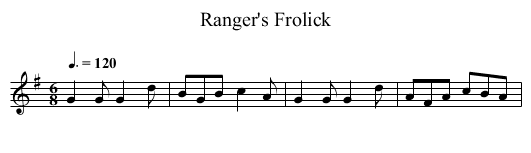 Ranger's Frolick - staff notation