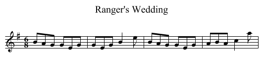 Ranger's Wedding - staff notation