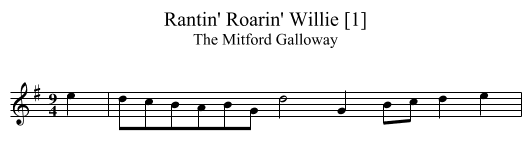 Rantin' Roarin' Willie [1] - staff notation