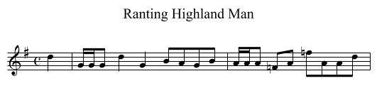 Ranting Highland Man - staff notation