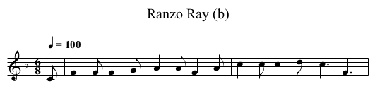 Ranzo Ray (b) - staff notation