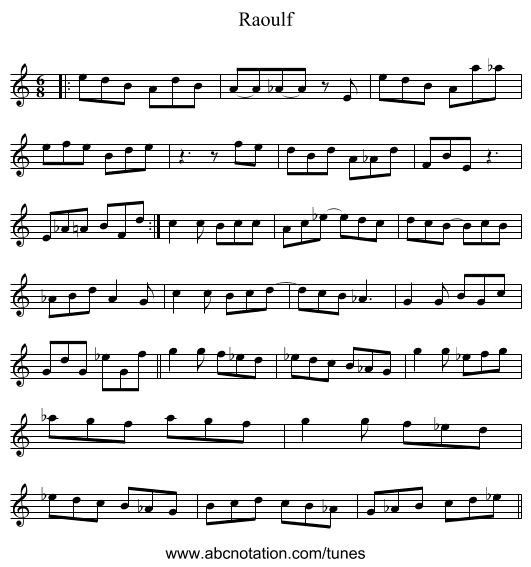 Raoulf - staff notation