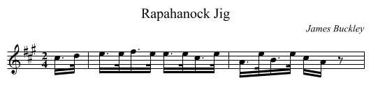 Rapahanock Jig - staff notation