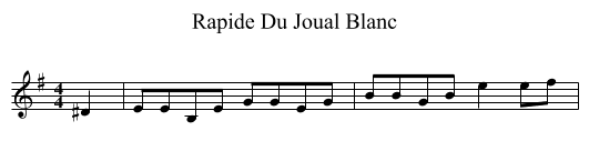 Rapide Du Joual Blanc - staff notation