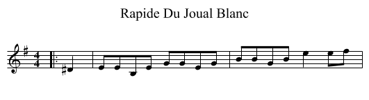 Rapide Du Joual Blanc - staff notation