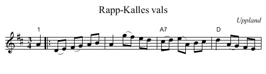 Rapp-Kalles vals - staff notation