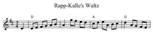 Rapp-Kalle's Waltz - staff notation