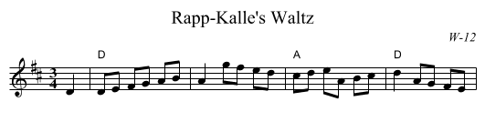 Rapp-Kalle's Waltz - staff notation