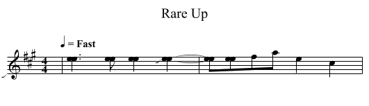 Rare Up - staff notation