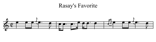 Rasay's Favorite - staff notation