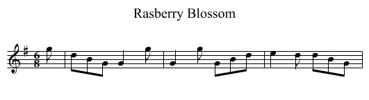 Rasberry Blossom - staff notation