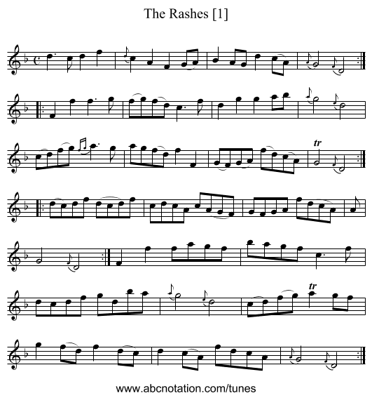 Rashes [1], The - staff notation