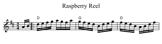 Raspberry Reel - staff notation