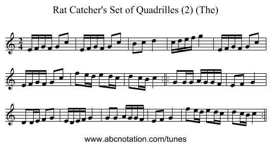 Rat Catcher's Set of Quadrilles (2) (The) - staff notation
